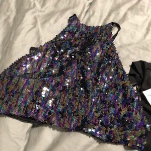 Charlotte Russe Sparkle Halter Crop Top